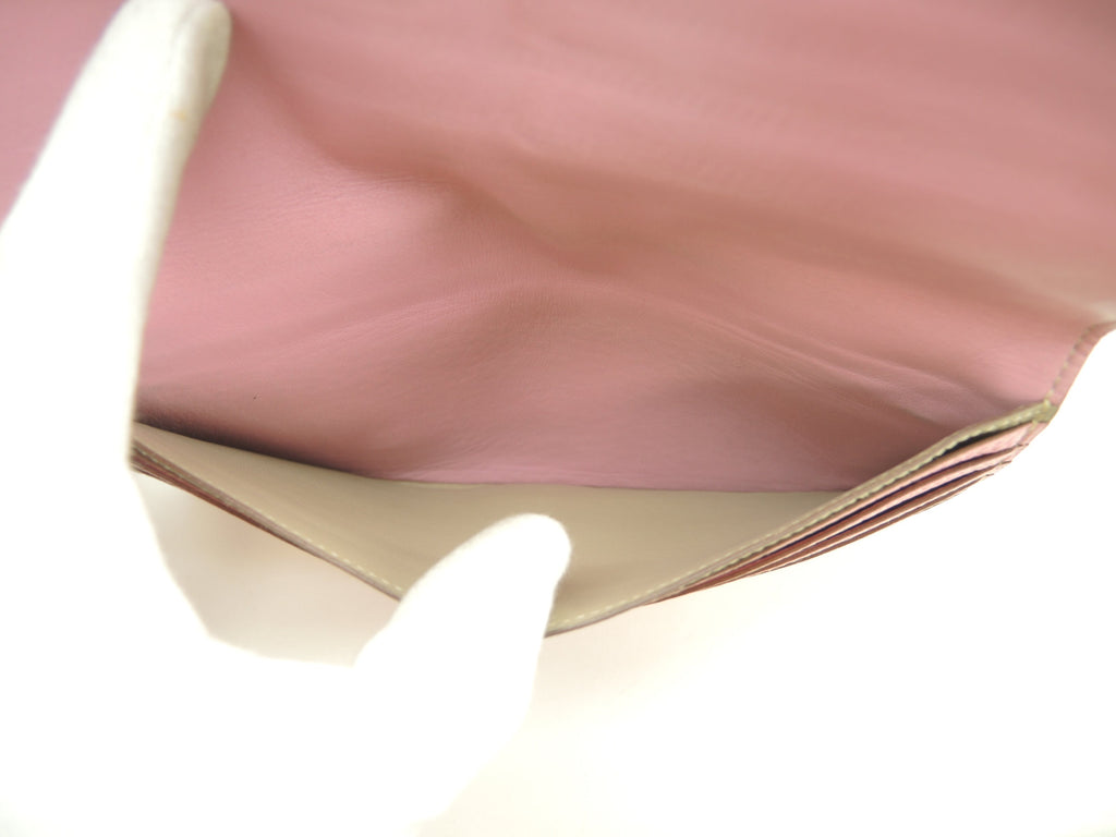 Hermès Dogon Long Portafoglio lungo a 2 ante in pelle Taurillon Uno Pink/Gris Tourterelle @□M 3