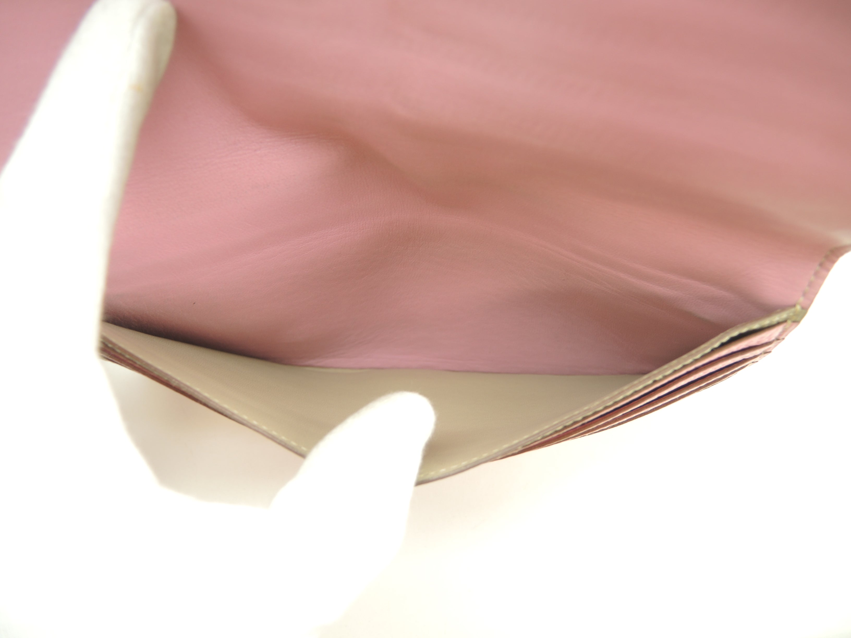 Hermès Dogon Long Portafoglio lungo a 2 ante in pelle Taurillon Uno Pink/Gris Tourterelle @□M 3