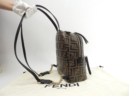Fendi Zaino S motivo FF pelle marrone/nero borsa a tracolla ottime condizioni@ 20