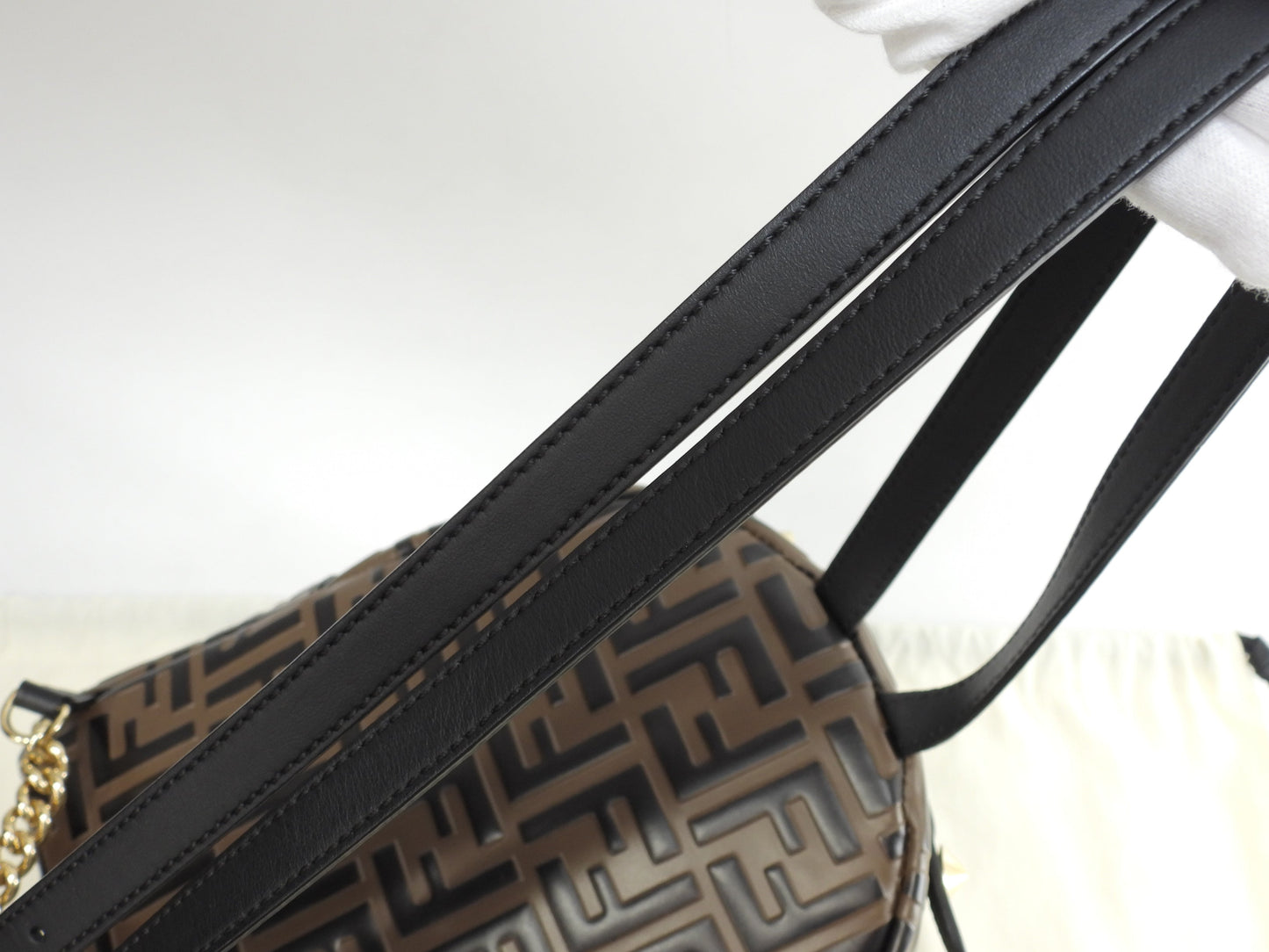 Fendi Zaino S motivo FF pelle marrone/nero borsa a tracolla ottime condizioni@ 20