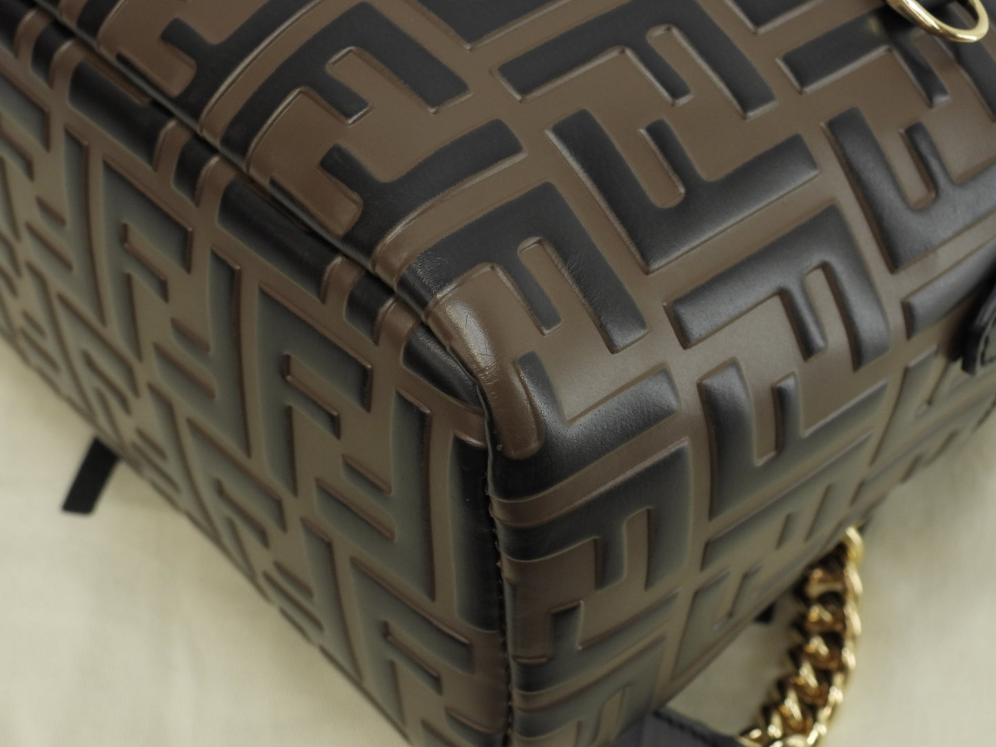 Fendi Zaino S motivo FF pelle marrone/nero borsa a tracolla ottime condizioni@ 20