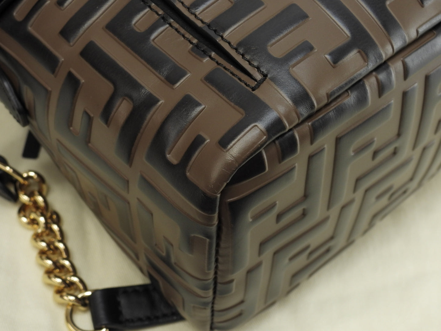 Fendi Zaino S motivo FF pelle marrone/nero borsa a tracolla ottime condizioni@ 20