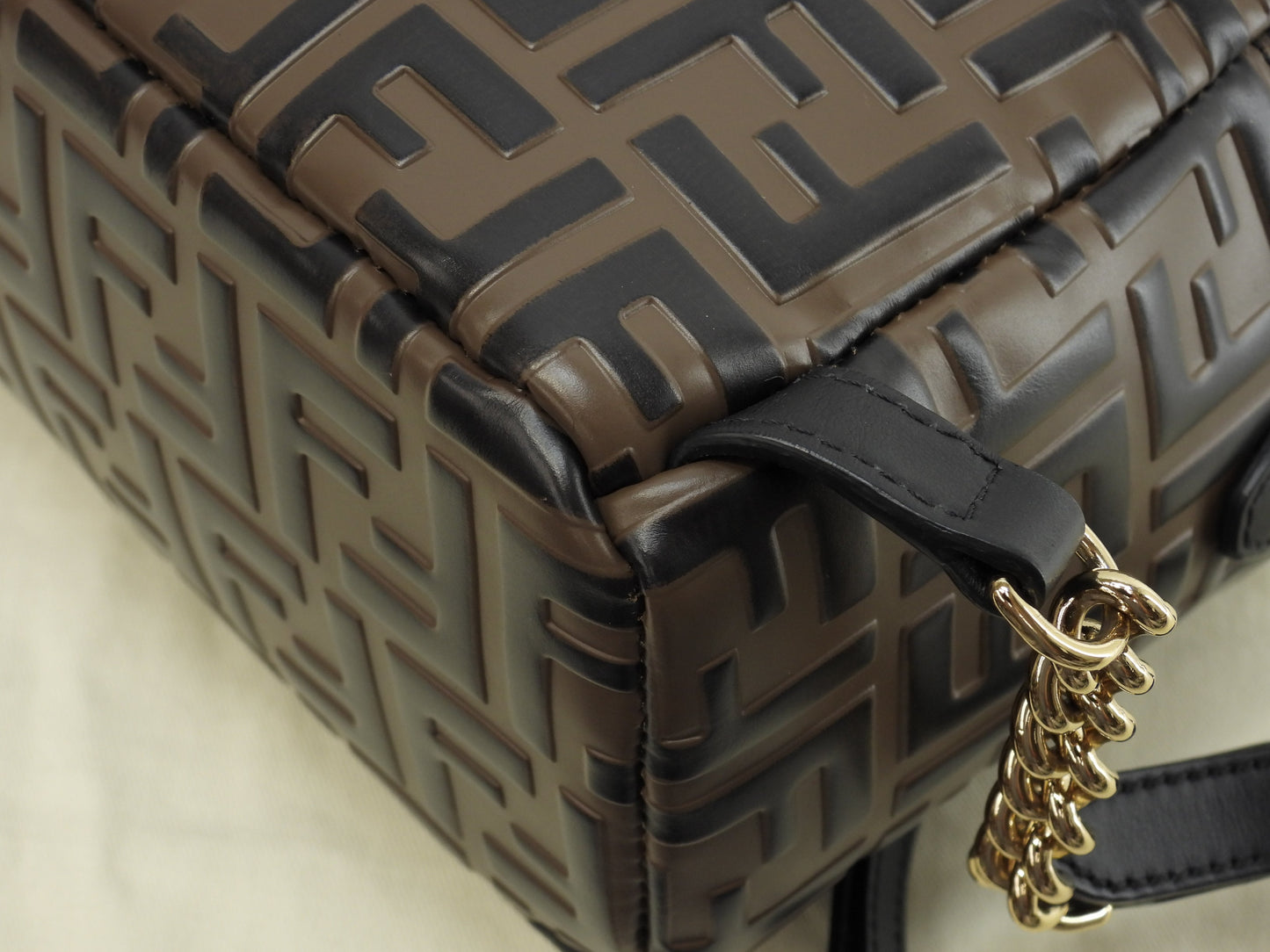 Fendi Zaino S motivo FF pelle marrone/nero borsa a tracolla ottime condizioni@ 20