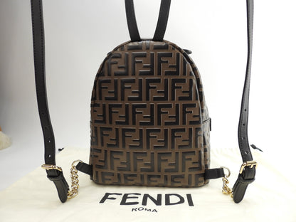 Fendi Zaino S motivo FF pelle marrone/nero borsa a tracolla ottime condizioni@ 20