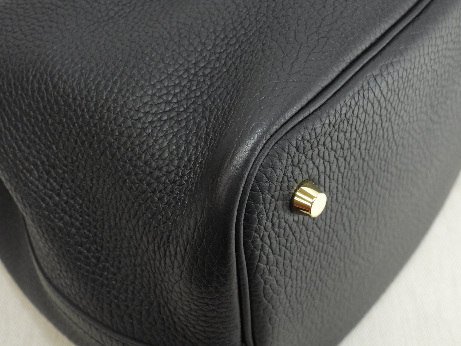 エルメス ピコタンロックMM トリヨンクレマンス 黒 ハンドバッグ ゴールド金具 美品@Y