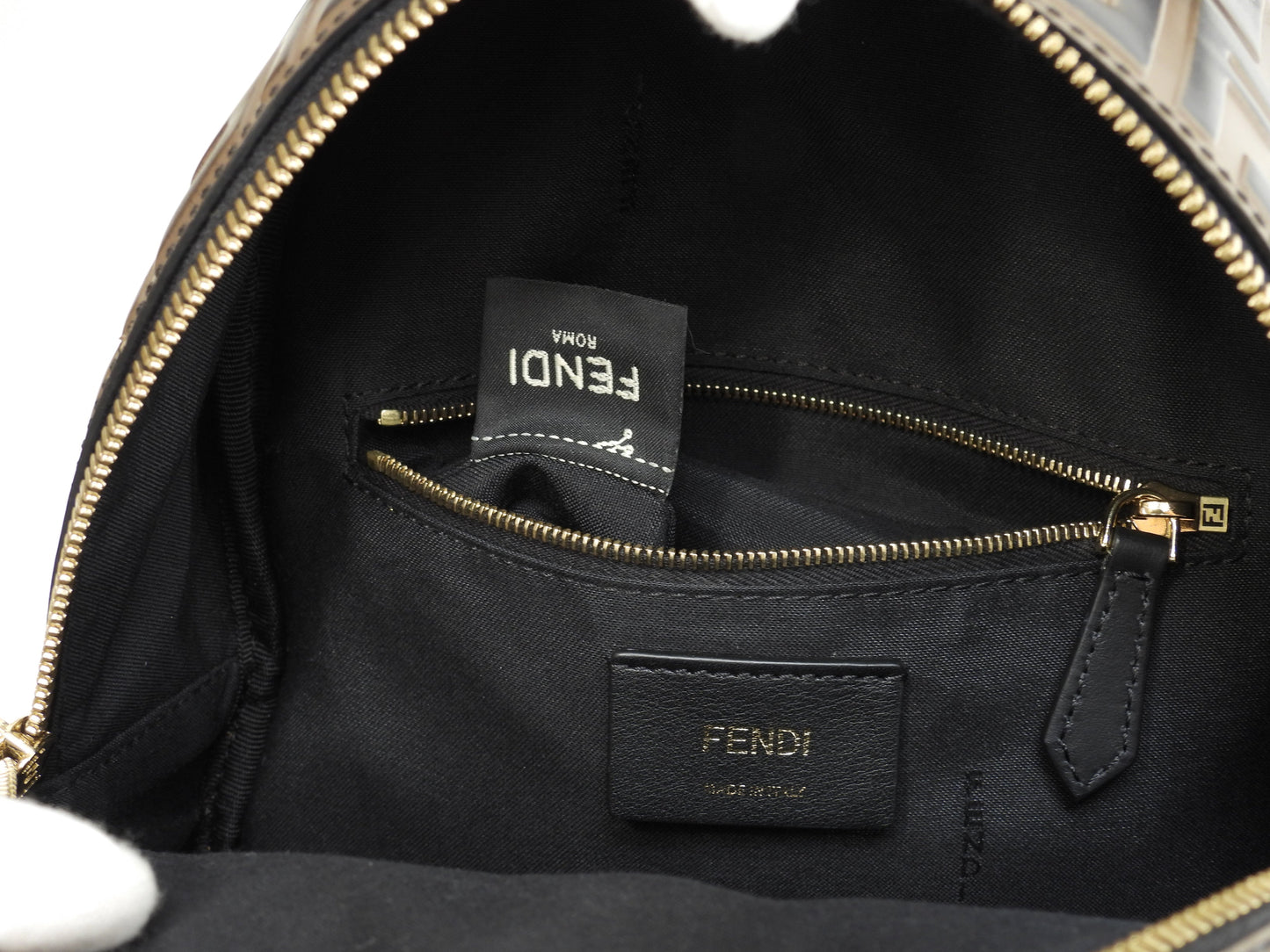 Fendi Zaino S motivo FF pelle marrone/nero borsa a tracolla ottime condizioni@ 20