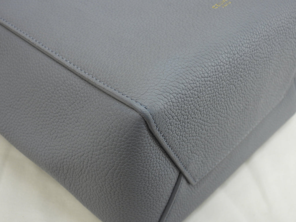 Celine Sangle Bucket Small in pelle azzurra, tracolla @U-SL-5116