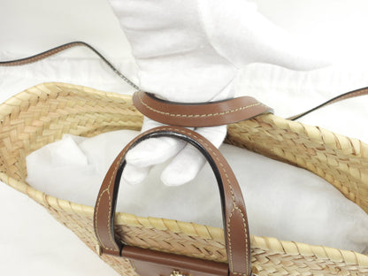 Borsa tote Jimmy Choo MAREESY con logo, rafia naturale/tan, borsa di paglia piccola @TWWHPT