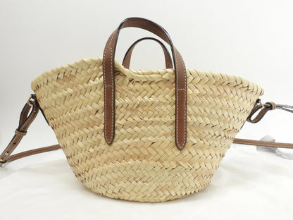 Borsa tote Jimmy Choo MAREESY con logo, rafia naturale/tan, borsa di paglia piccola @TWWHPT