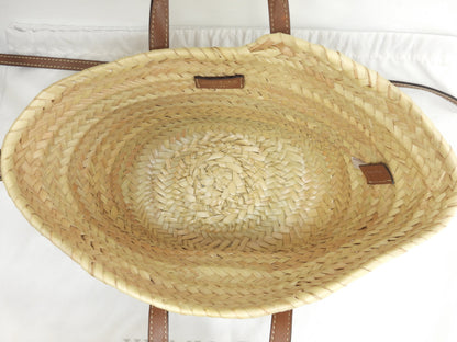 Borsa tote Jimmy Choo MAREESY con logo, rafia naturale/tan, borsa di paglia piccola @TWWHPT