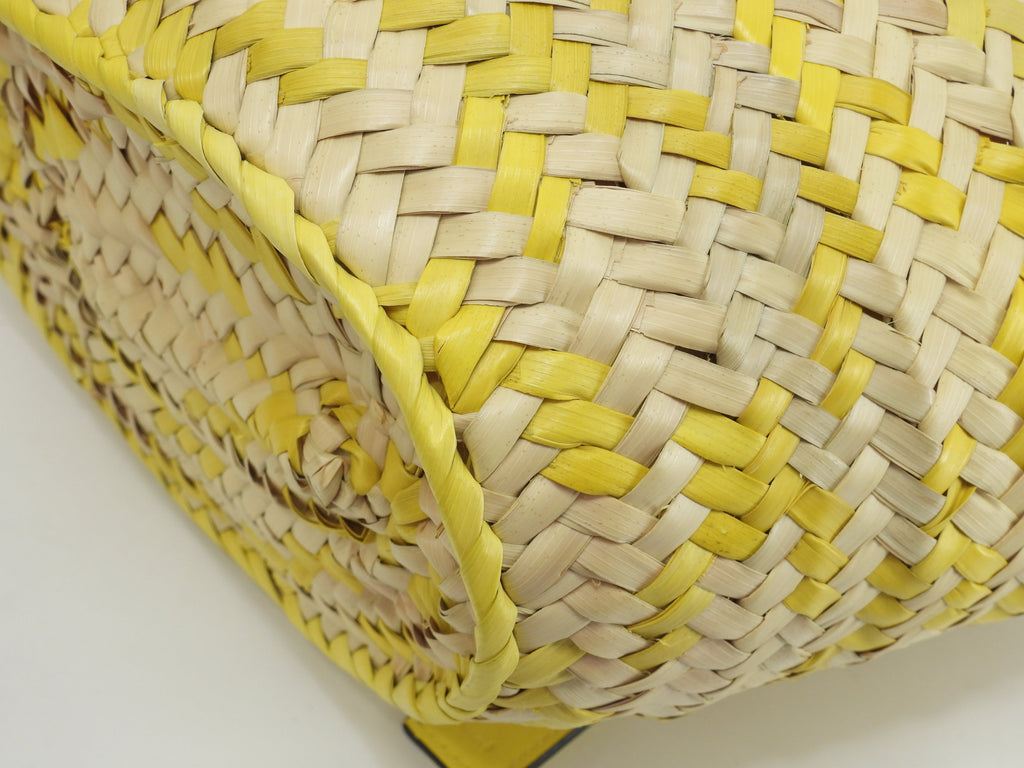 Loewe Basket Small Borsa di paglia in pelle gialla naturale, mai usata @412208