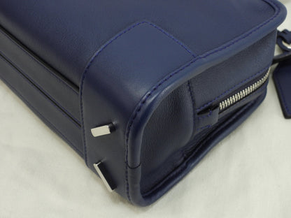 Loewe Amazona 23 in pelle blu, hardware color argento, pochette e mini borsa con tracolla staccabile, ottime condizioni @471510