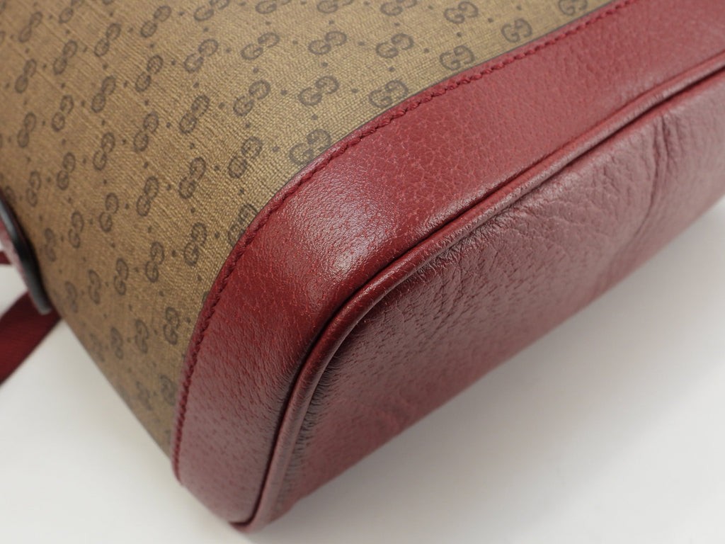 Gucci Zaino Doraemon Micro GG in pelle marrone e rossa, nuovo come da negozio @ 8