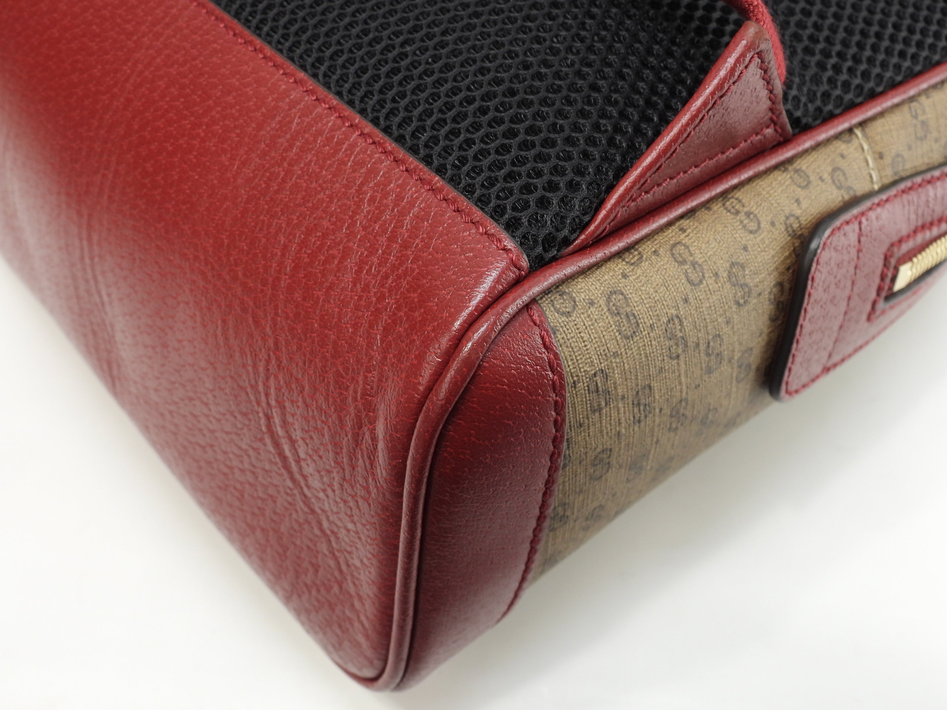 Gucci Zaino Doraemon Micro GG in pelle marrone e rossa, nuovo come da negozio @ 8