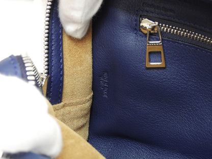 Loewe Amazona 23 in pelle blu, hardware color argento, pochette e mini borsa con tracolla staccabile, ottime condizioni @471510