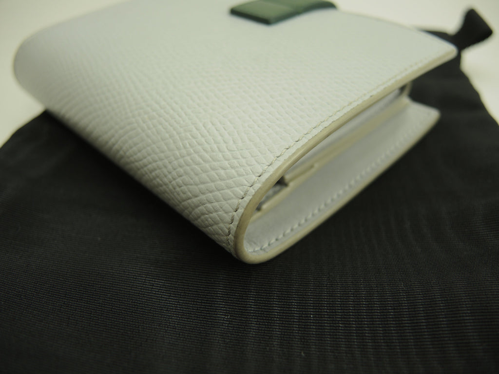 Celine Small Strap Wallet Essential in pelle azzurro/verde, portafoglio a due ante @W-9P-2271