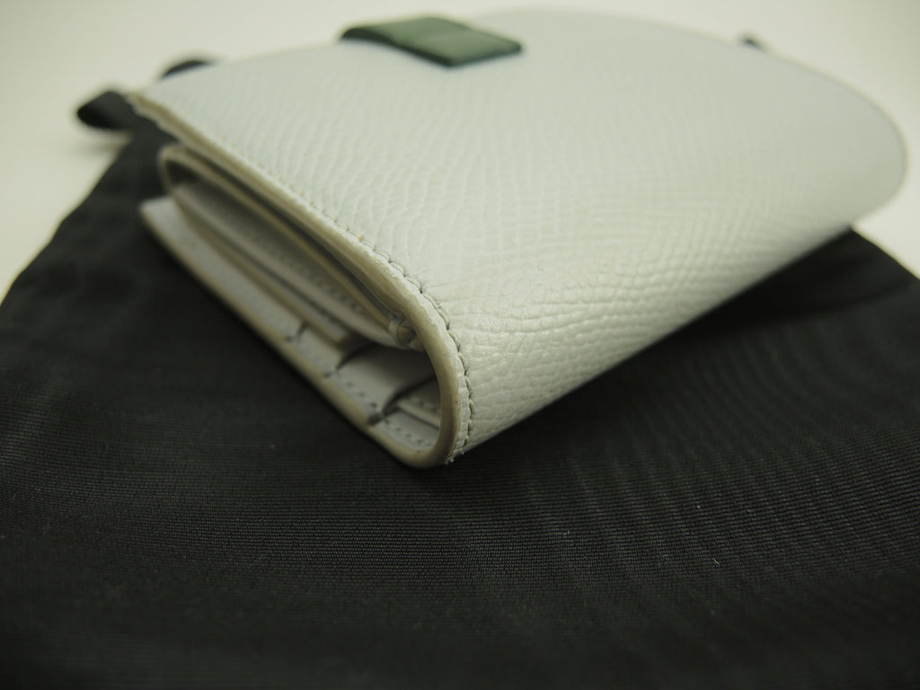 Celine Small Strap Wallet Essential in pelle azzurro/verde, portafoglio a due ante @W-9P-2271