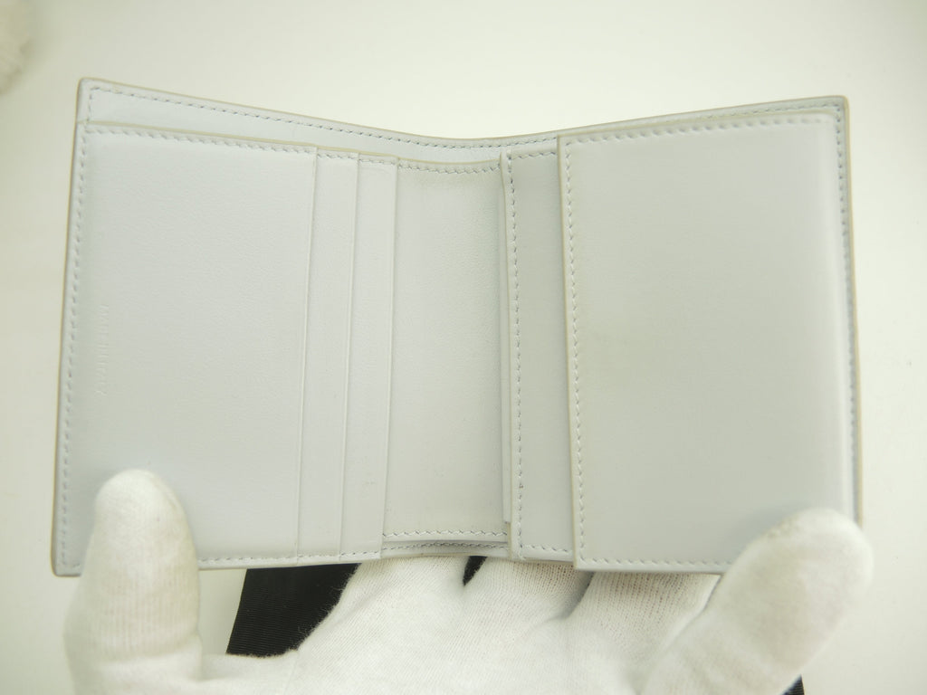 Celine Small Strap Wallet Essential in pelle azzurro/verde, portafoglio a due ante @W-9P-2271