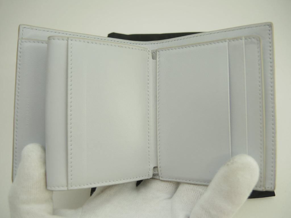 Celine Small Strap Wallet Essential in pelle azzurro/verde, portafoglio a due ante @W-9P-2271