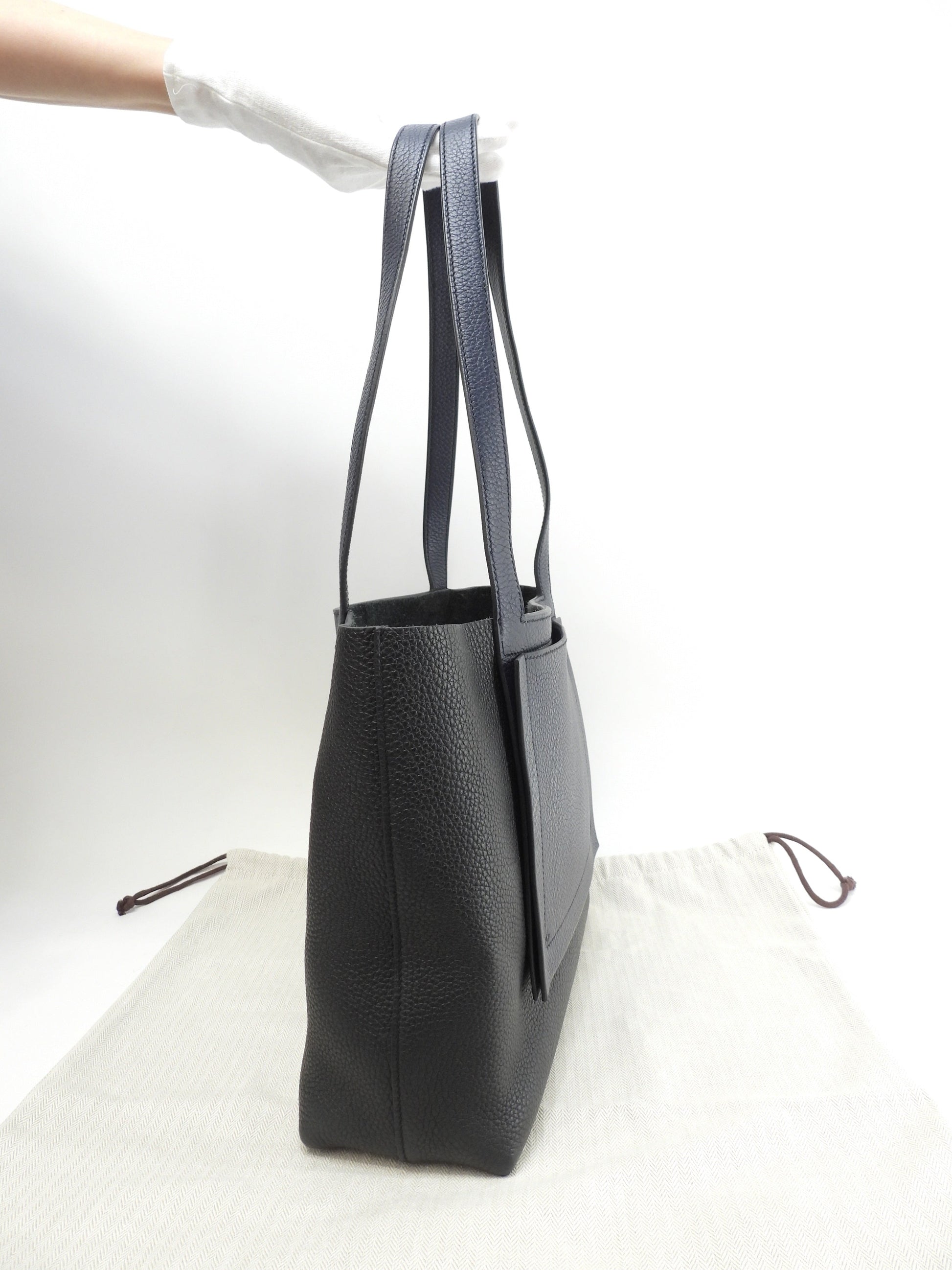 Hermès Cabasellier 31 Taurillon Clemence Nero Blu Borsa a mano Borsa a tracolla Come nuova@Z 2