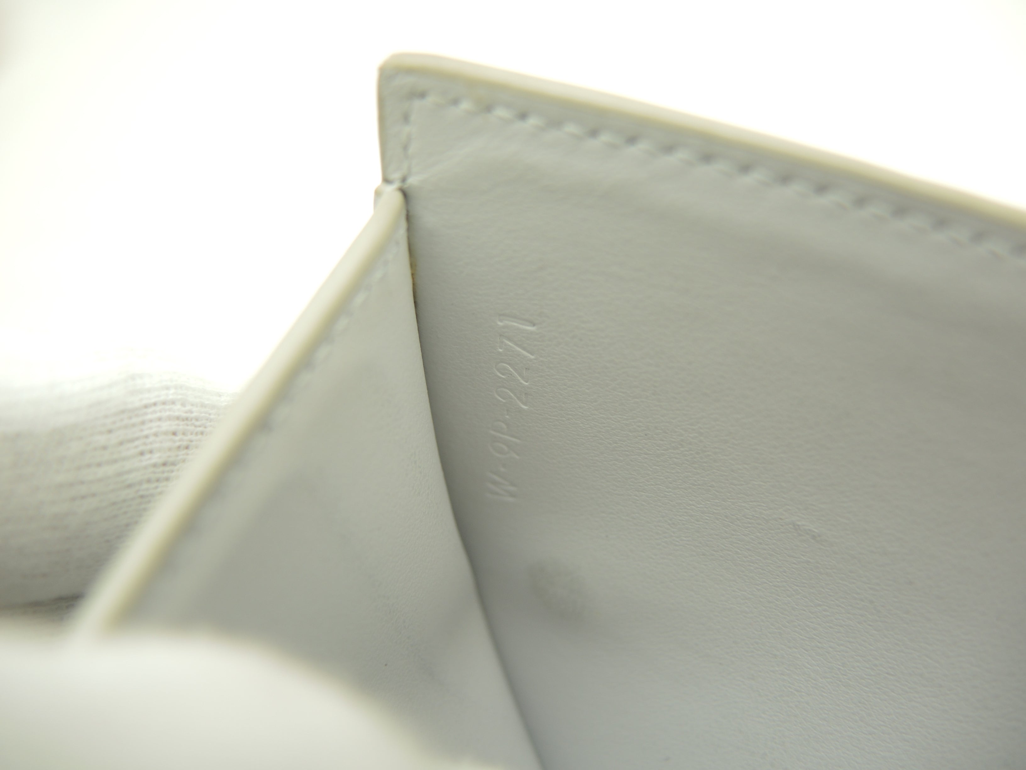 Celine Small Strap Wallet Essential in pelle azzurro/verde, portafoglio a due ante @W-9P-2271