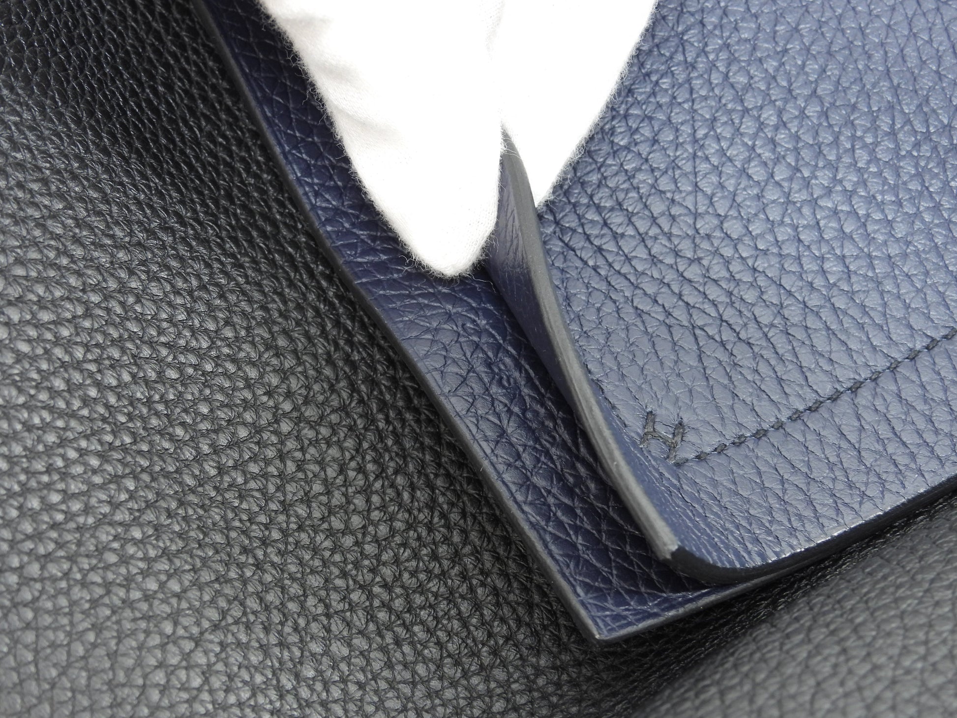 Hermès Cabasellier 31 Taurillon Clemence Nero Blu Borsa a mano Borsa a tracolla Come nuova@Z 2