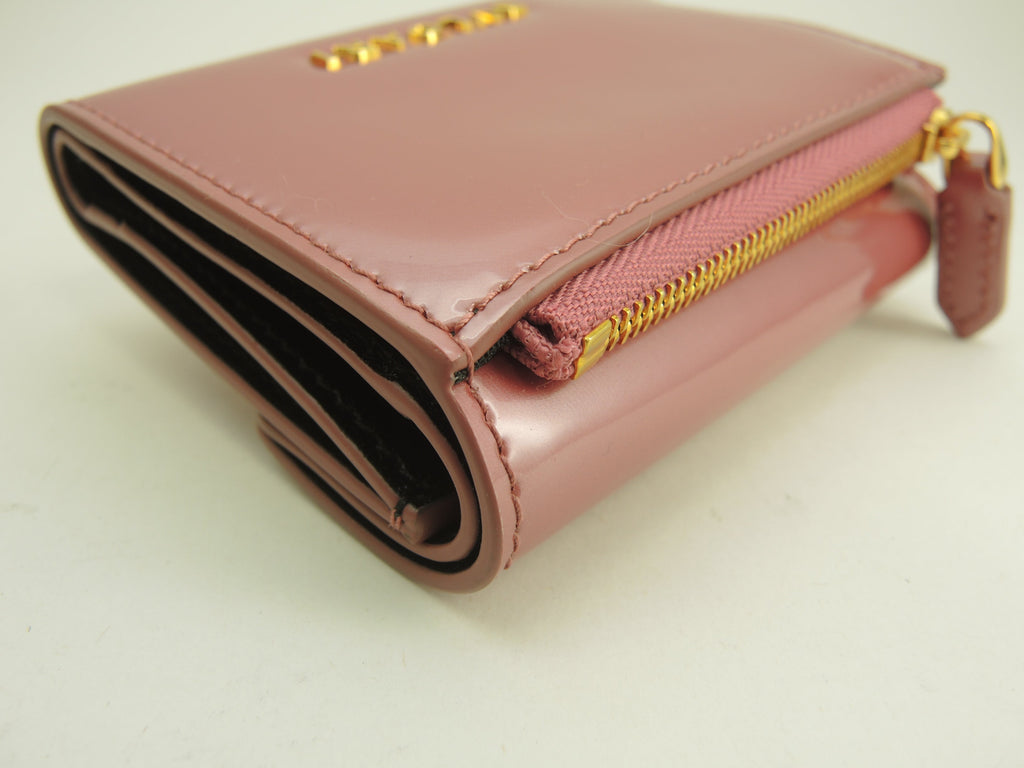 Bulgari portafoglio a tre ante Serpenti in pelle verniciata/rosa, Forever, portafoglio mini, nuovo @ 10