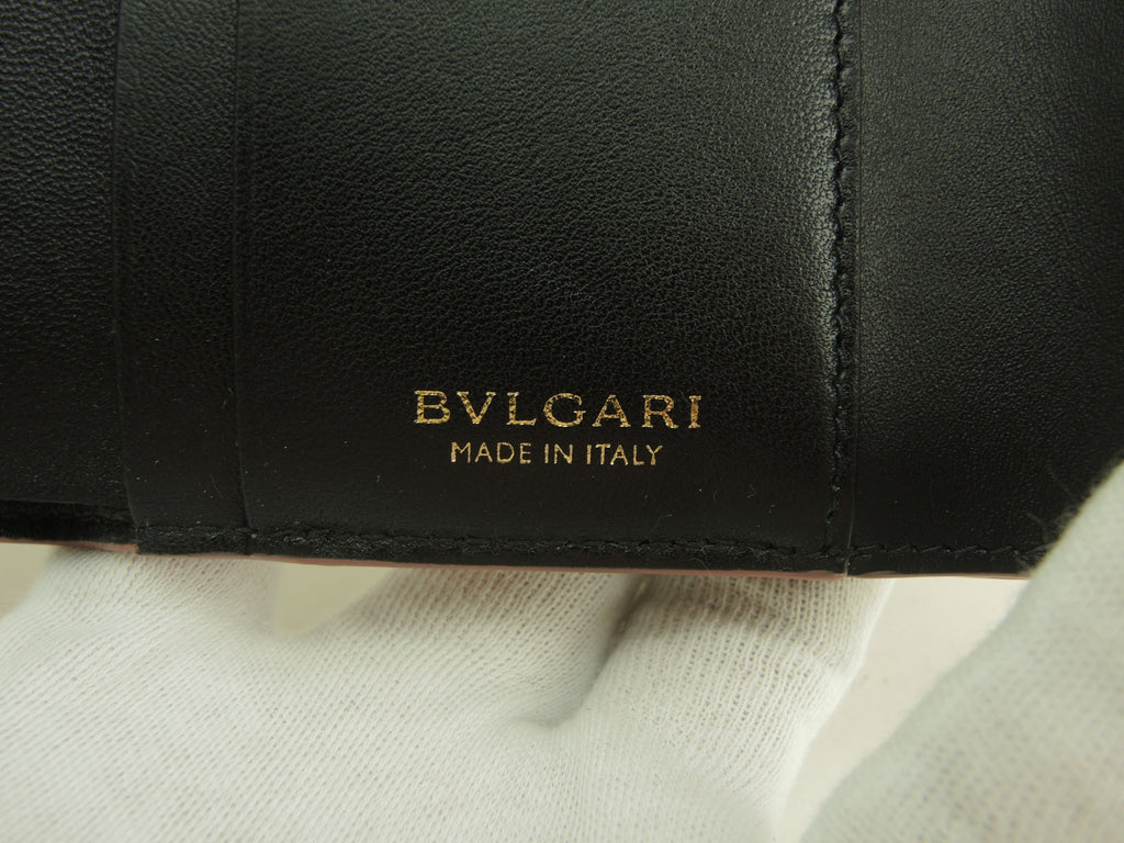 Bulgari portafoglio a tre ante Serpenti in pelle verniciata/rosa, Forever, portafoglio mini, nuovo @ 10