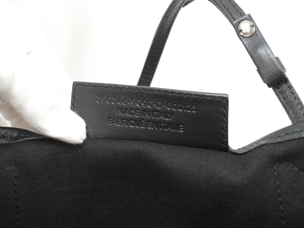 Balenciaga Navy Cabas XS in tela/pelle, motivo marmo bianco e nero, pochette mini borsa a mano @ 18