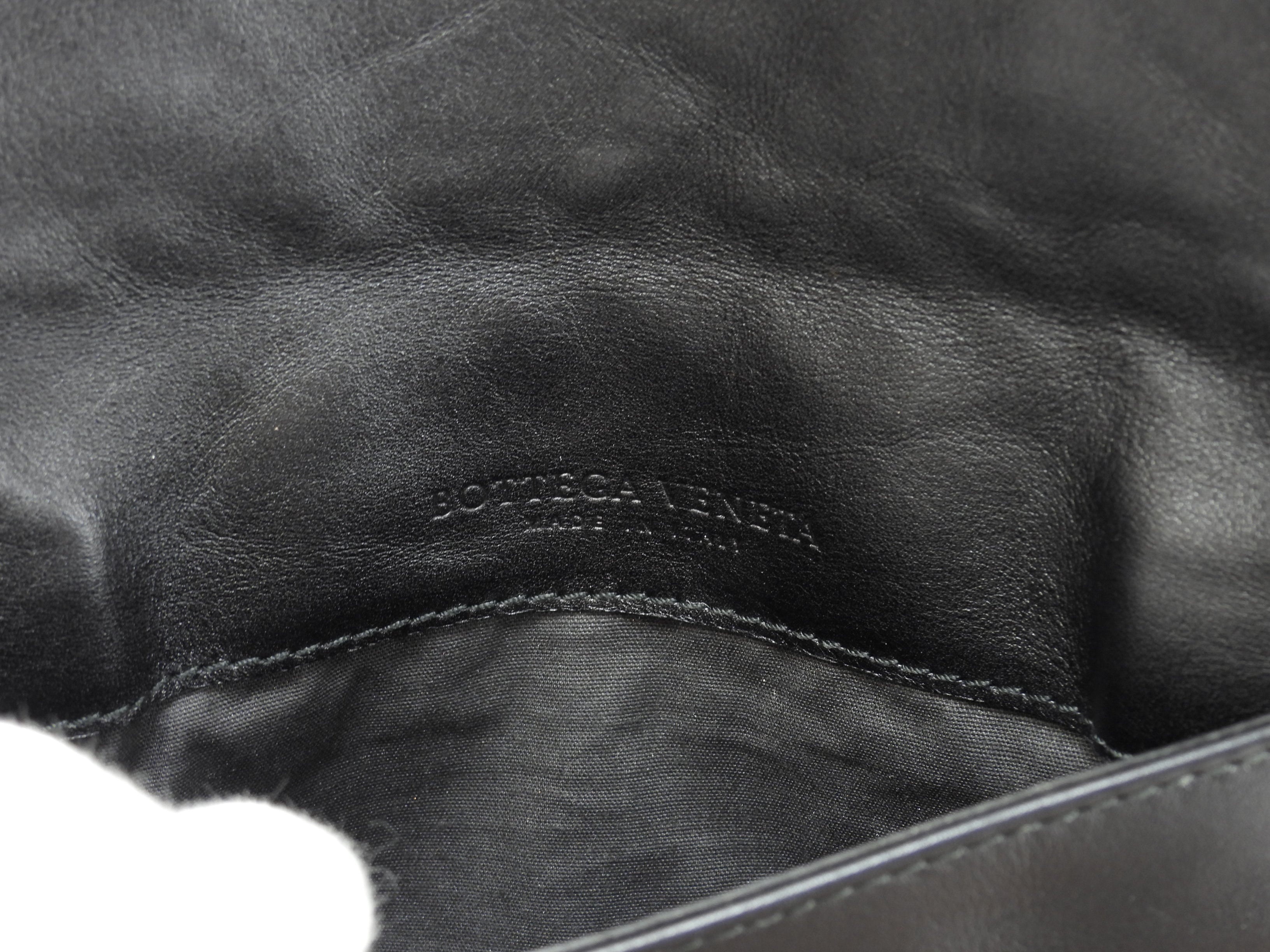 Bottega Veneta Doppia pochette Intrecciato in pelle nera tracolla a spalla @ 247