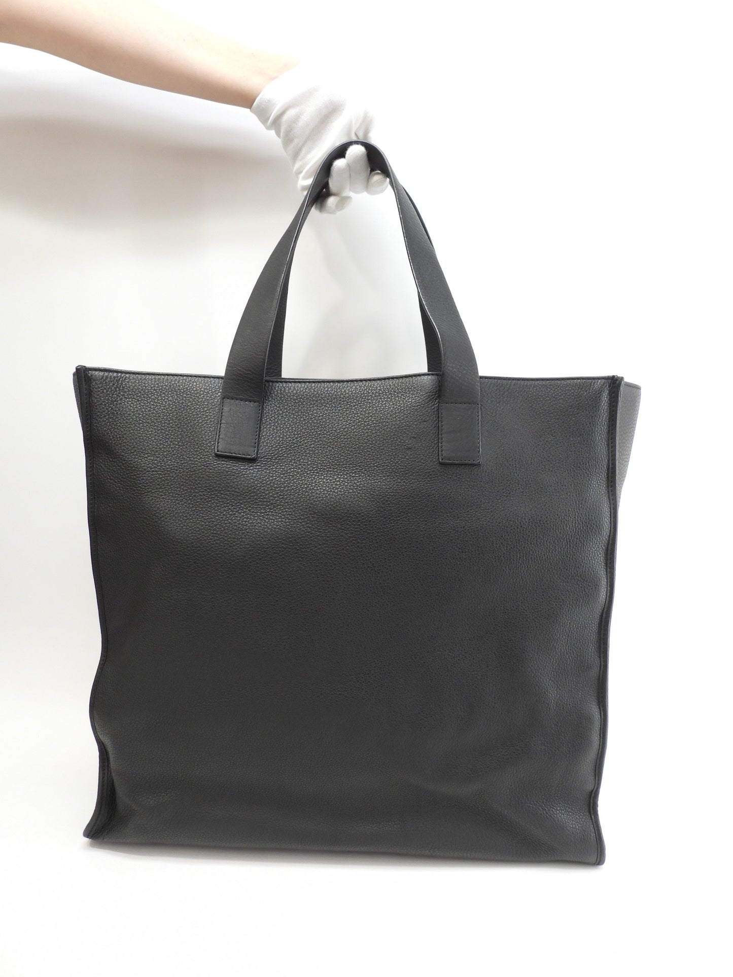 Christian Dior Borsa Tote Grande Uomo in Pelle Taurillon Nera Fatta a Mano Ottime Condizioni @08-BO-0191