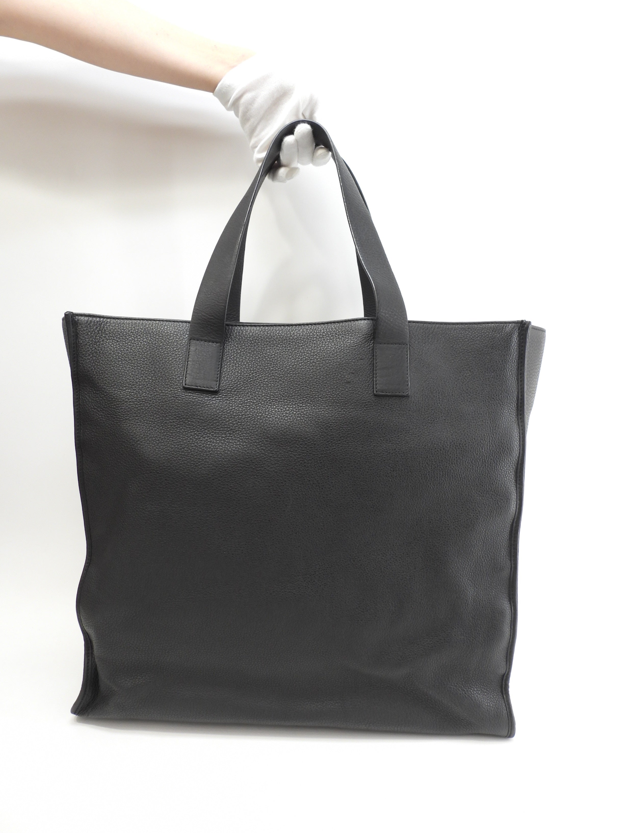 Christian Dior Borsa Tote Grande Uomo in Pelle Taurillon Nera Fatta a Mano Ottime Condizioni @08-BO-0191
