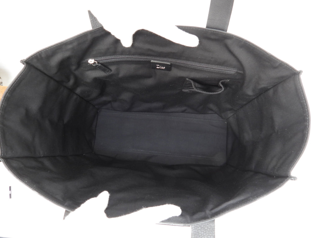 Christian Dior Borsa Tote Grande Uomo in Pelle Taurillon Nera Fatta a Mano Ottime Condizioni @08-BO-0191