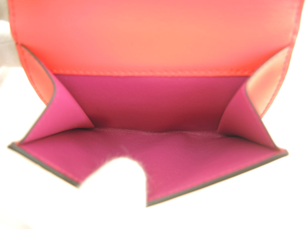 BVLGARI Portafoglio tri-fold con gancio a pressione Serpenti in pelle rossa Forever Small Wallet Inutilizzato @ 12