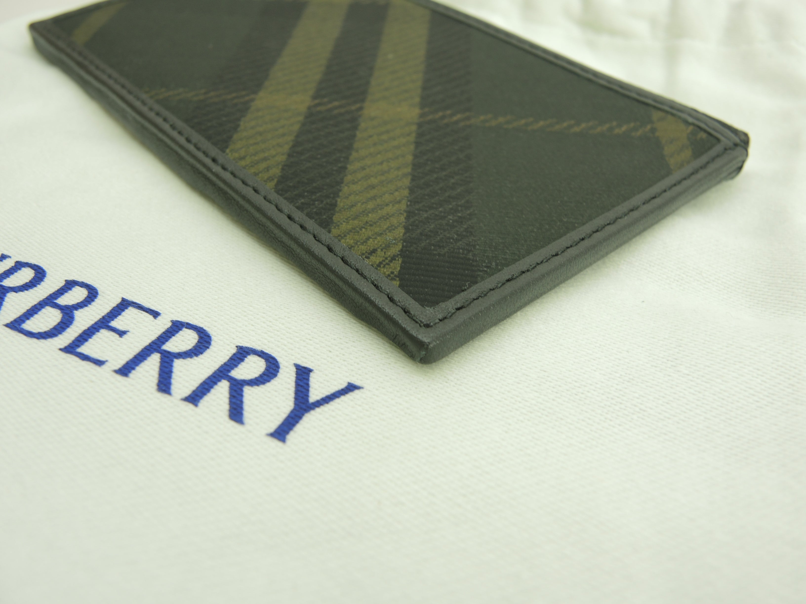BURBERRY Portacarte con zip motivo check nero portafoglio compatto nuovo@ 5