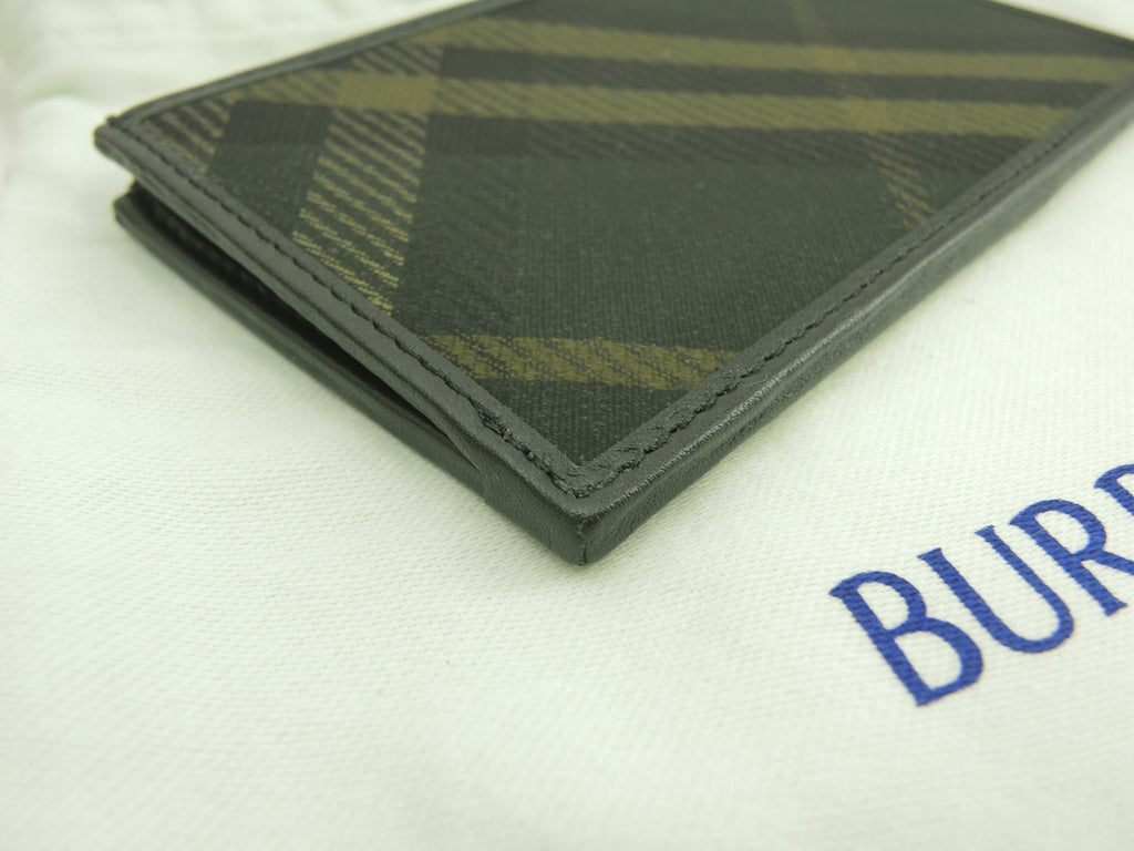 BURBERRY Portacarte con zip motivo check nero portafoglio compatto nuovo@ 5