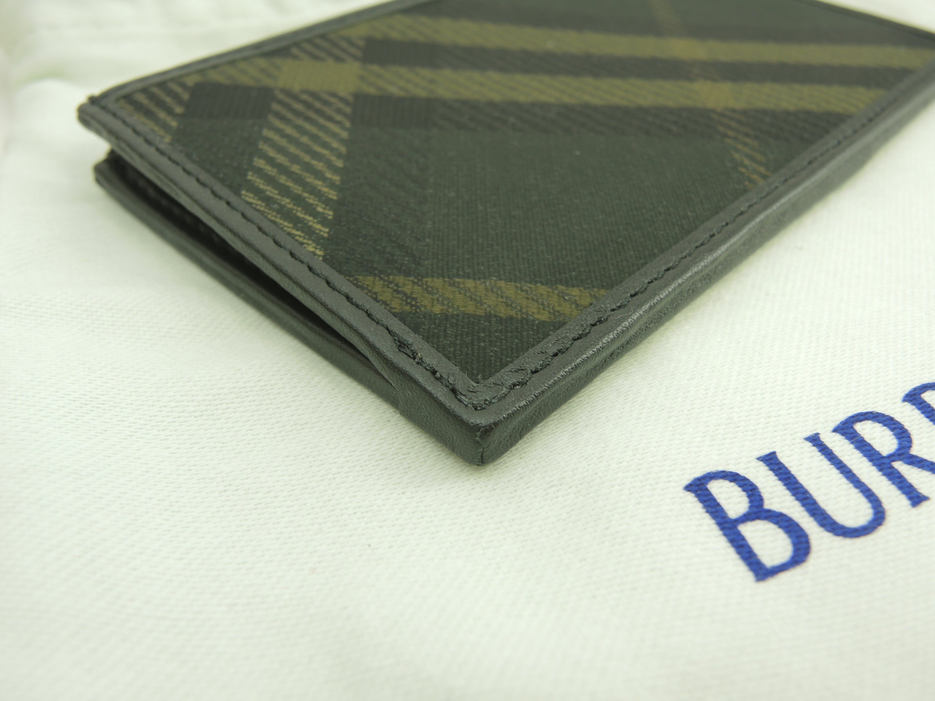 BURBERRY Portacarte con zip motivo check nero portafoglio compatto nuovo@ 5