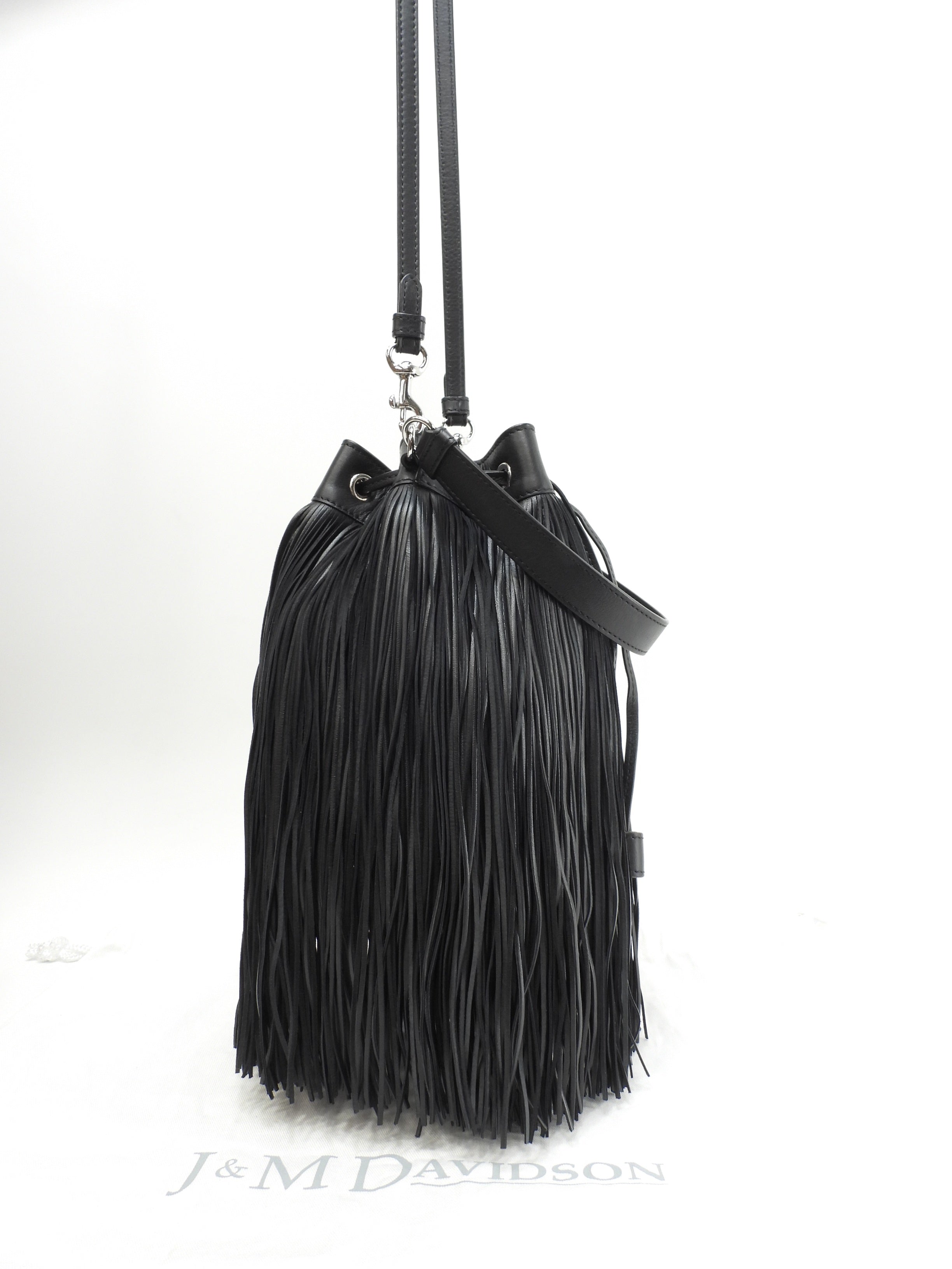 J&Mdavidson Carnival Frange, borsa a tracolla 2way in pelle nera, condizioni eccellenti@TBA