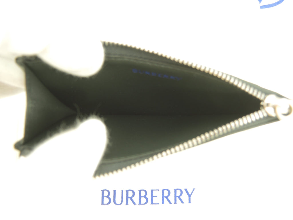 BURBERRY Portacarte con zip motivo check nero portafoglio compatto nuovo@ 5