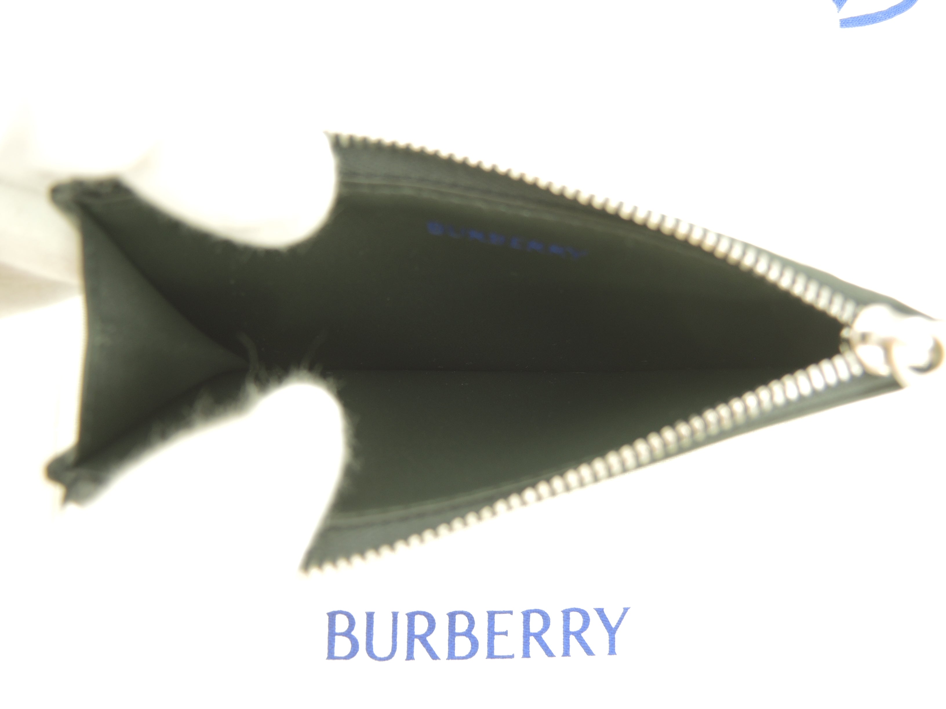 BURBERRY Portacarte con zip motivo check nero portafoglio compatto nuovo@ 5