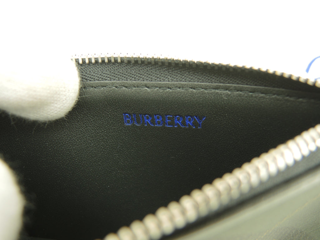 BURBERRY Portacarte con zip motivo check nero portafoglio compatto nuovo@ 5
