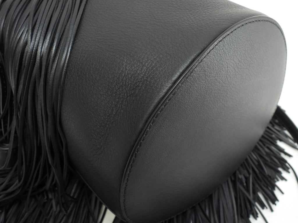 J&Mdavidson Carnival Frange, borsa a tracolla 2way in pelle nera, condizioni eccellenti@TBA