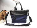 Borsa a mano Prada in nylon/pelle, blu scuro/nero, pochette tote, ottime condizioni@103