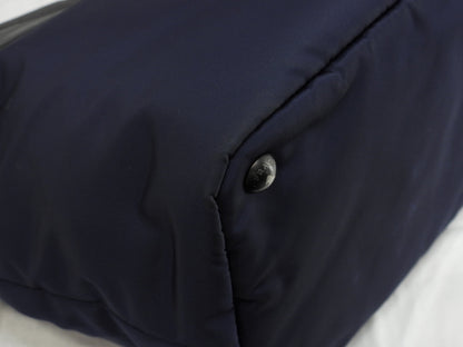 Borsa a mano Prada in nylon/pelle, blu scuro/nero, pochette tote, ottime condizioni@103