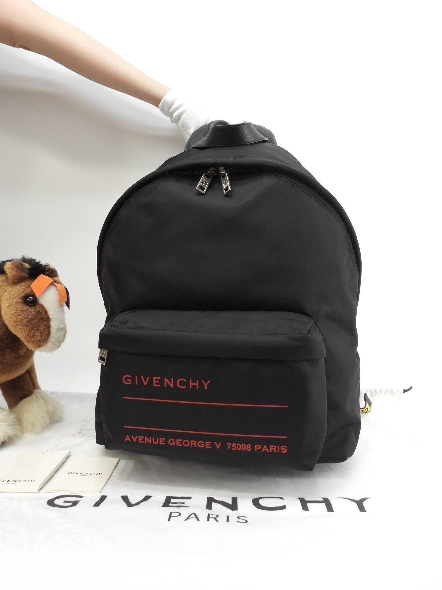 Zaino Givenchy in nylon e pelle, nero/giallo, in ottime condizioni @EXD0188