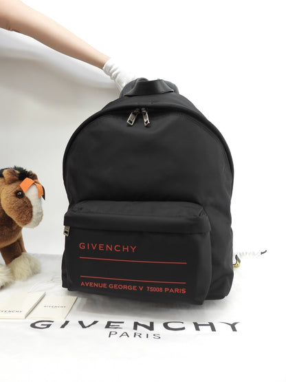 Zaino Givenchy in nylon e pelle, nero/giallo, in ottime condizioni @EXD0188