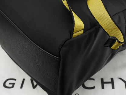 Zaino Givenchy in nylon e pelle, nero/giallo, in ottime condizioni @EXD0188