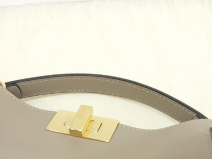 FENDI Peekaboo Mini Essential in pelle grigia, pochette, borsa a mano, in condizioni eccellenti@2