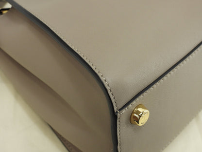FENDI Peekaboo Mini Essential in pelle grigia, pochette, borsa a mano, in condizioni eccellenti@2