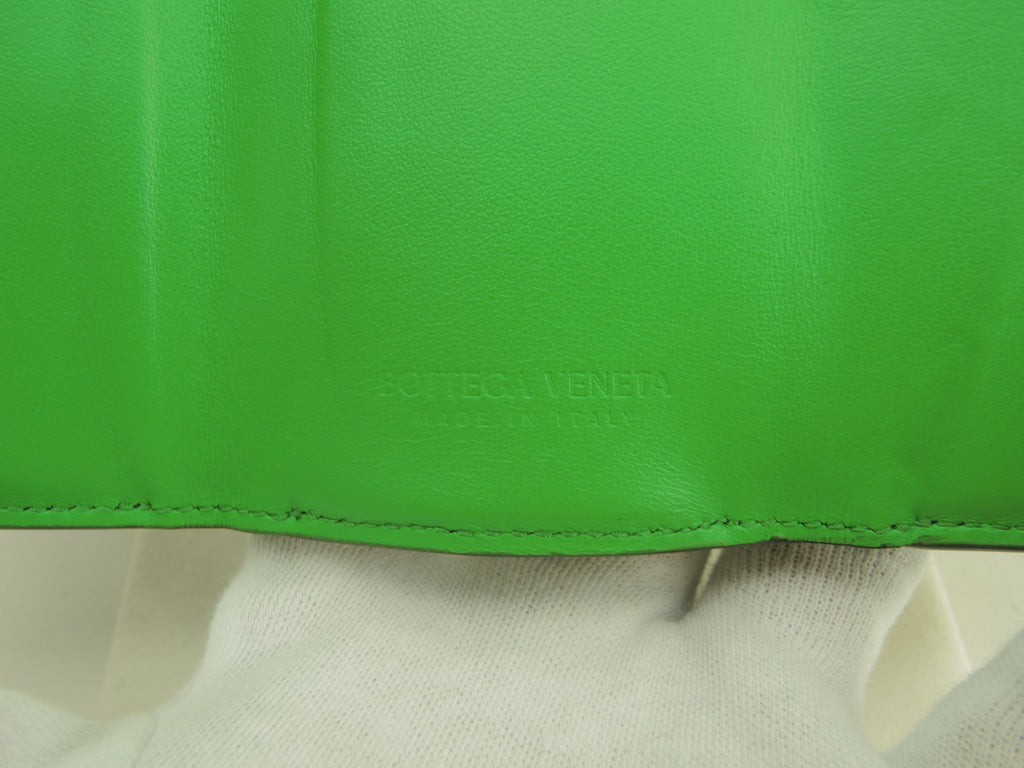 Bottega Veneta Mini Portafoglio Intrecciato Pelle Nera Verde Compatto@P02788512J